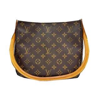 LOUIS VUITTON Authentic Brown Monogram Looping MM Shoulder Bag